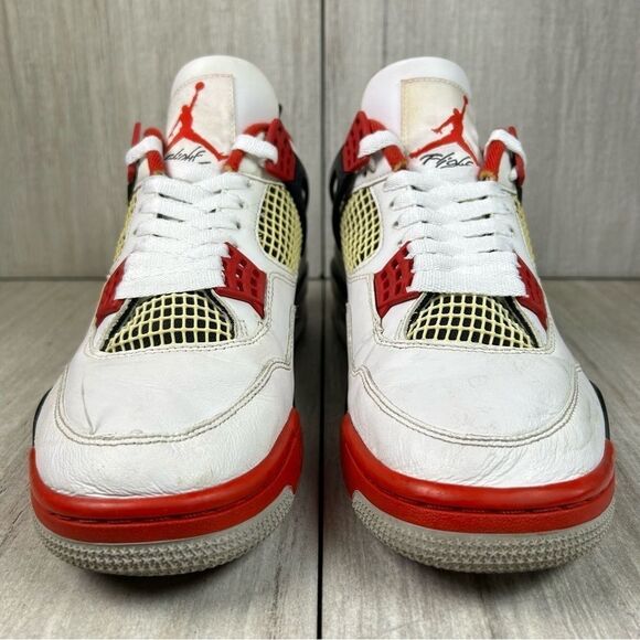 Nike Air Jordan 4 Retro OG Fire Red 2020 Sneaker Shoe dc7770 160 Mens Size 8 - Picture 5 of 10